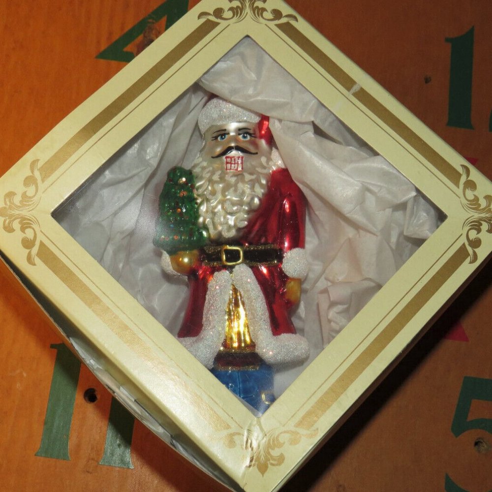 Impuls Santa Nutcracker Ornament, Mouth Blown, Hand Painted, NEW